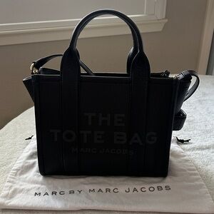 Marc Jacobs Black Pebbled Leather Small Tote with Top Handles